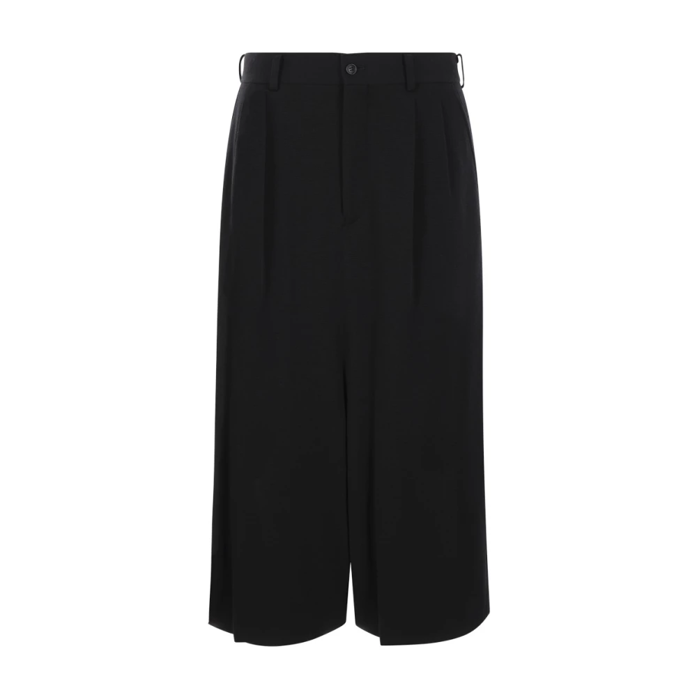 Comme des Garçons Zwarte Korte Wol Jersey Broek Black Dames