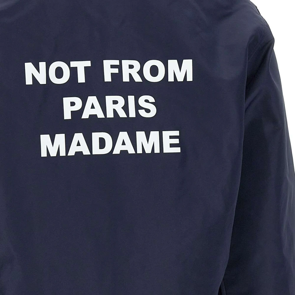 Drole de Monsieur Blauwe waterafstotende jas met slogan Blue Heren