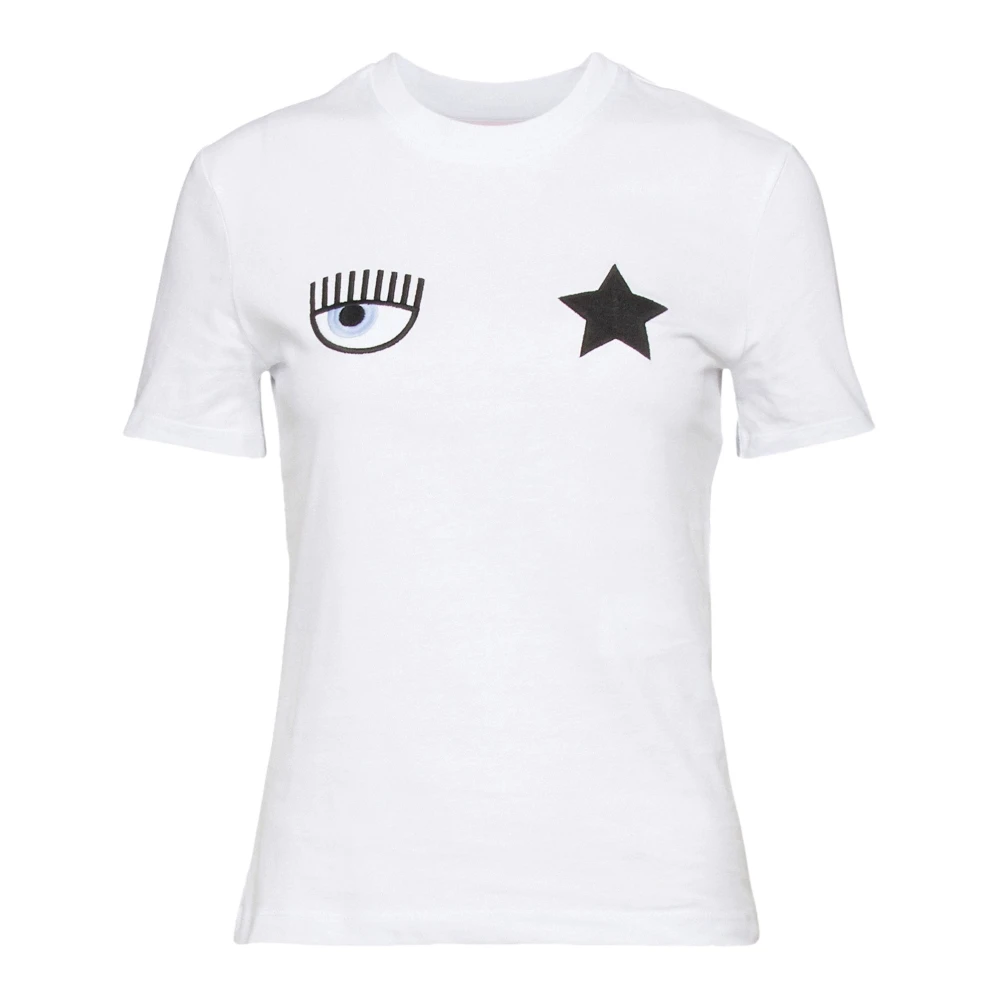 Chiara Ferragni Collection Geborduurd ster T-shirt White Dames
