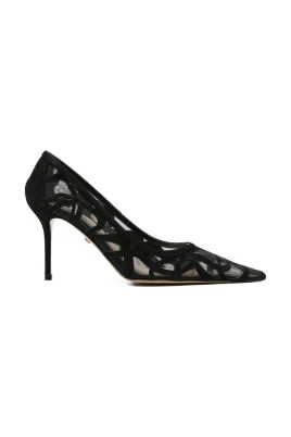 Svarta Mocka Band Båge Pumps