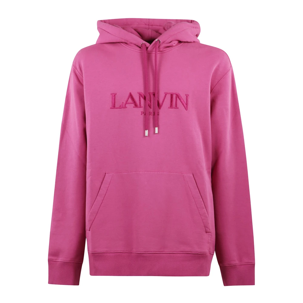 Lanvin Stilig hoodie med Brod� detalj Pink, Herr