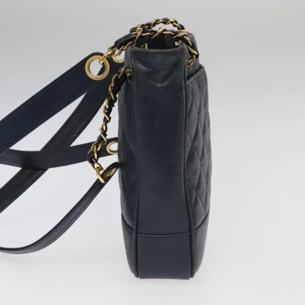 Chanel Vintage Pre-owned Leather chanel-bags Blue Dames