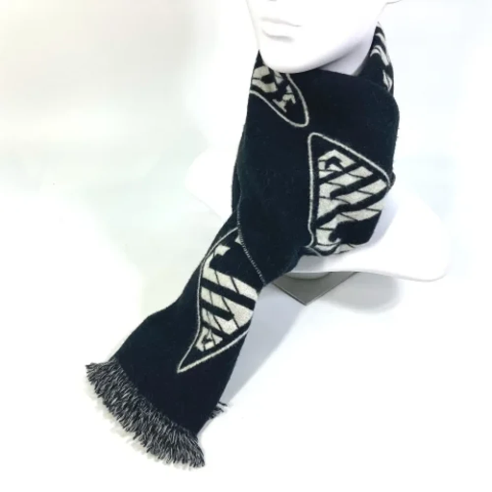 Gucci Vintage Pre-owned Wool scarves Blue Heren