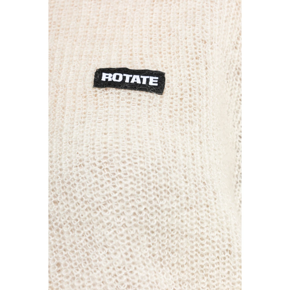 Rotate Birger Christensen Trui met logo patch Beige Dames