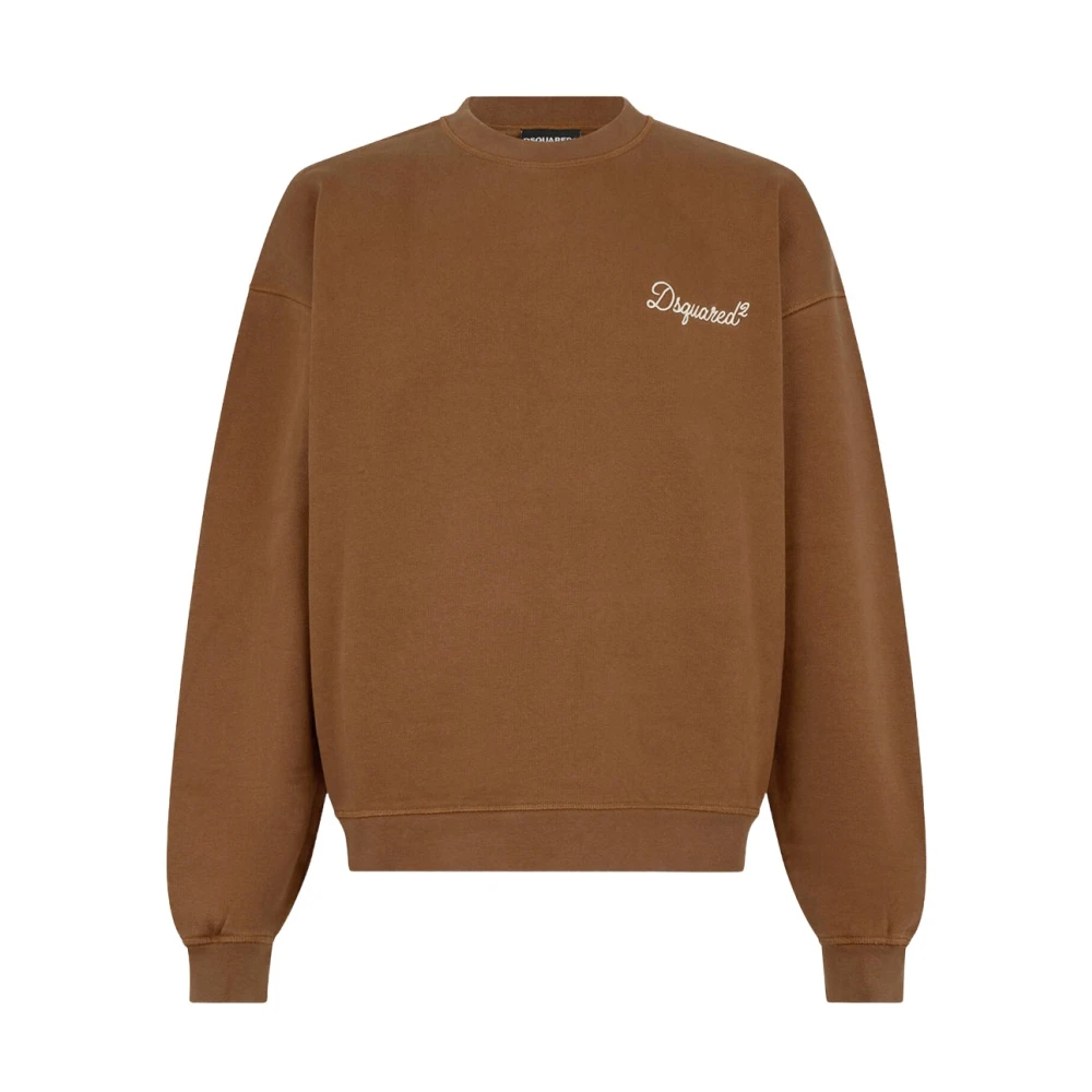 Dsquared2 Men's Brown D2 Signature Relax Fit Crewneck - Sweatshirts - Xl - Sweatshirts & Hoodies