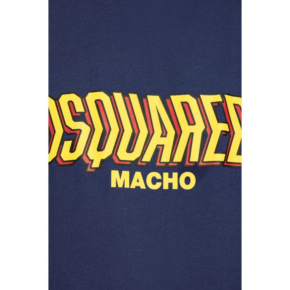 Dsquared2 T-shirt met logo Blue Heren