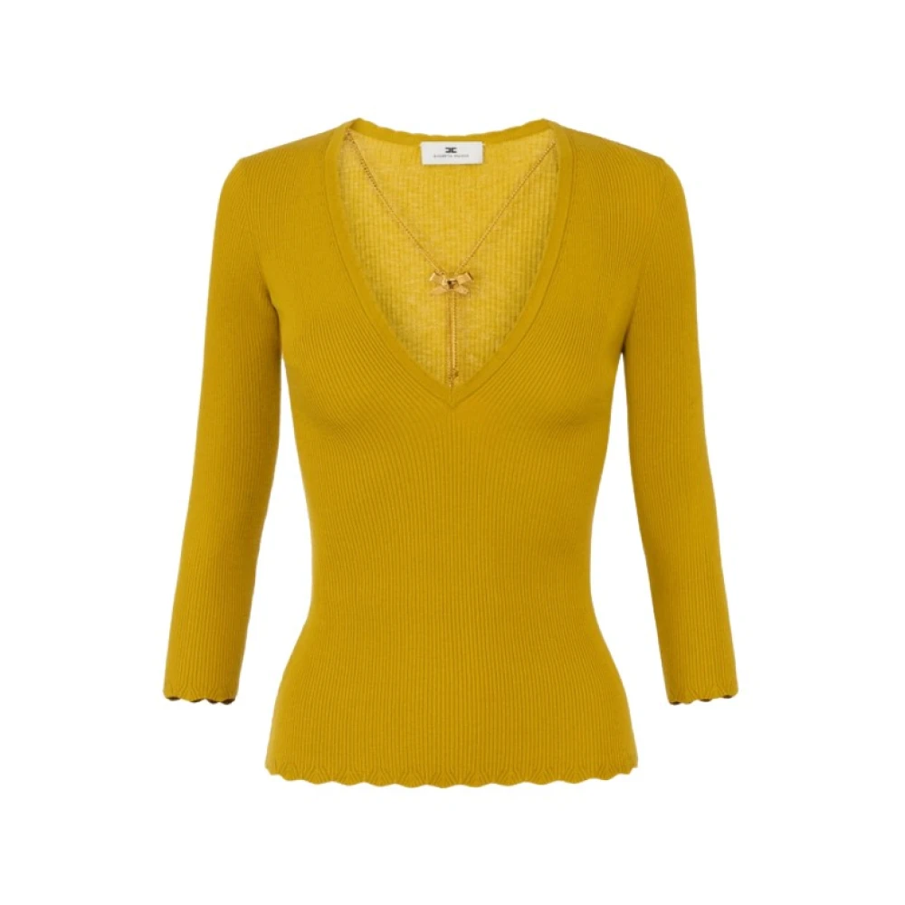 Knitwear > V-neck Knitwear - - Elisabetta Franchi - Modalova