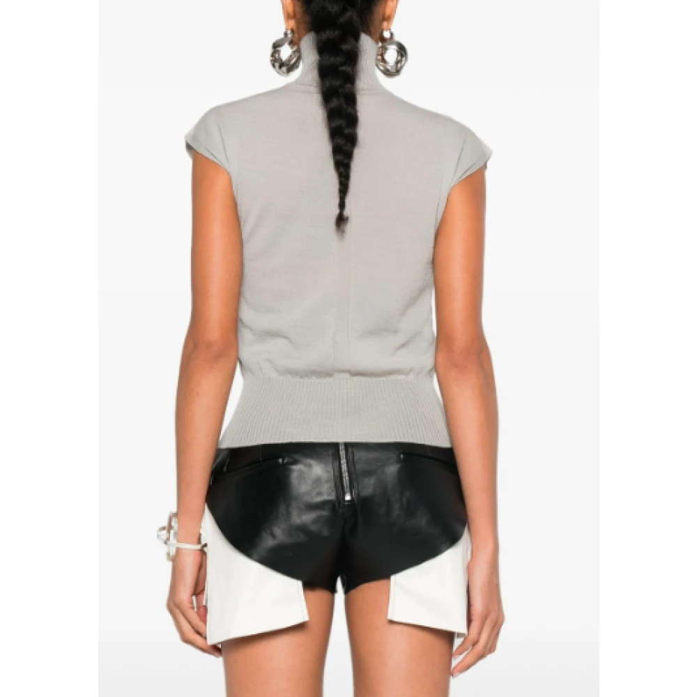 Rick Owens Turtle Neck Pearl Top Beige Dames