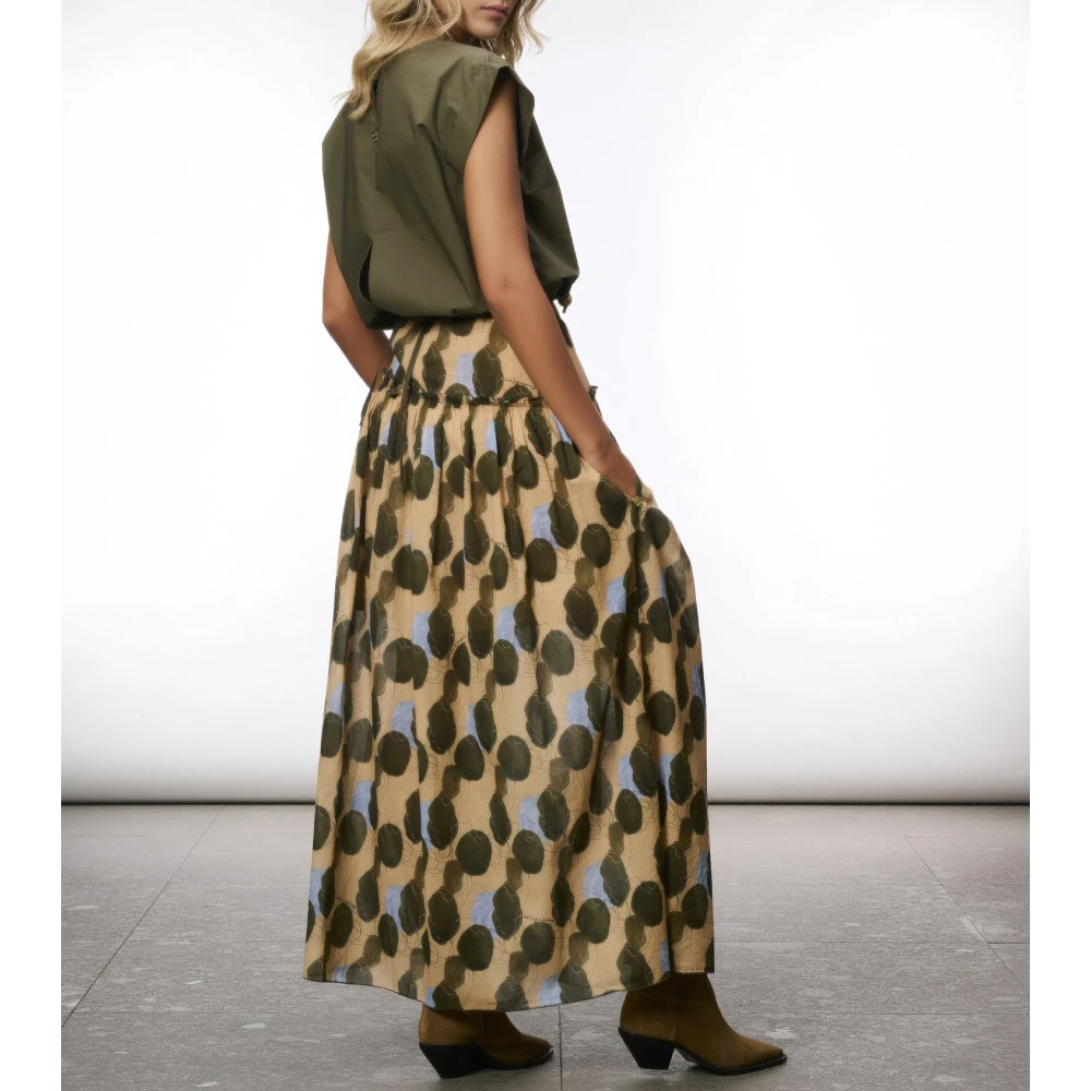 Manila Grace Geknipte katoenen blouse Green Dames