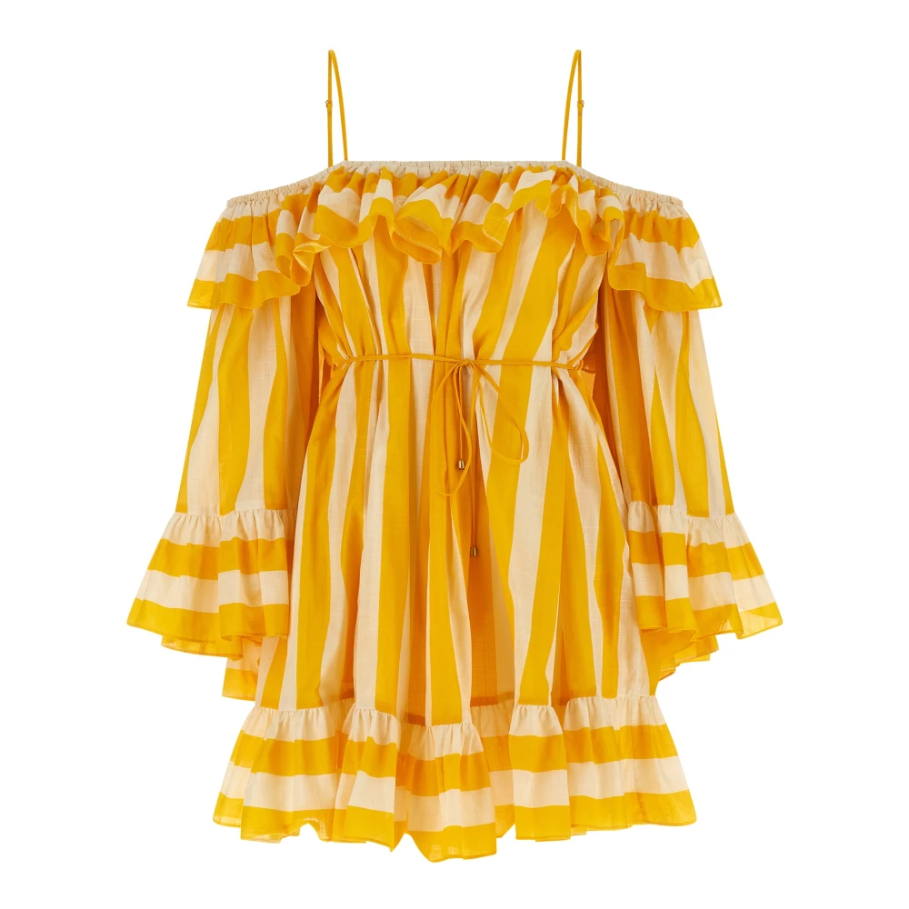 Zimmermann Women's Yellow Daylight Stripe Mini Dress