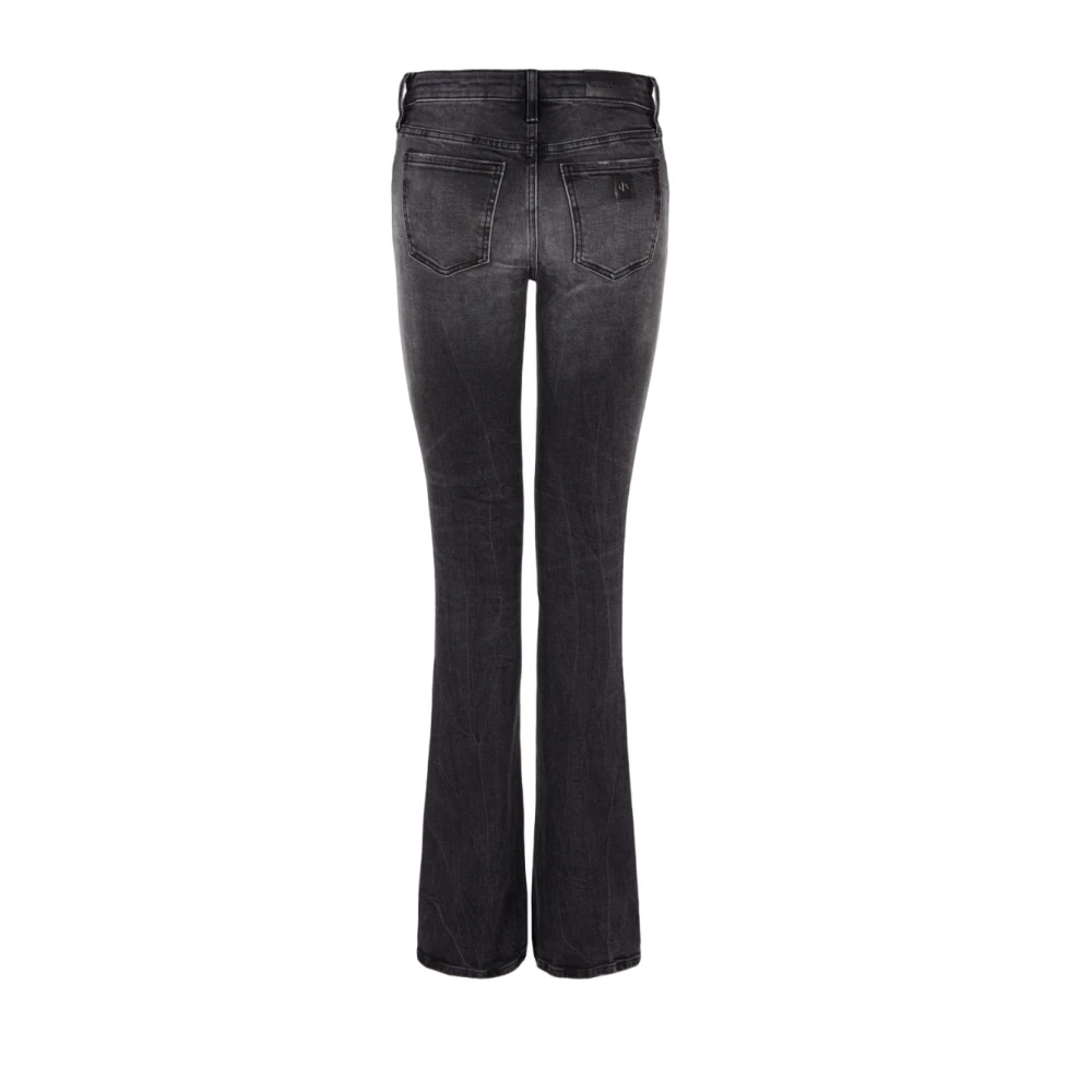 Armani Exchange Slim-Fit Jeans met Zijdelingse Kantdetail Black Dames