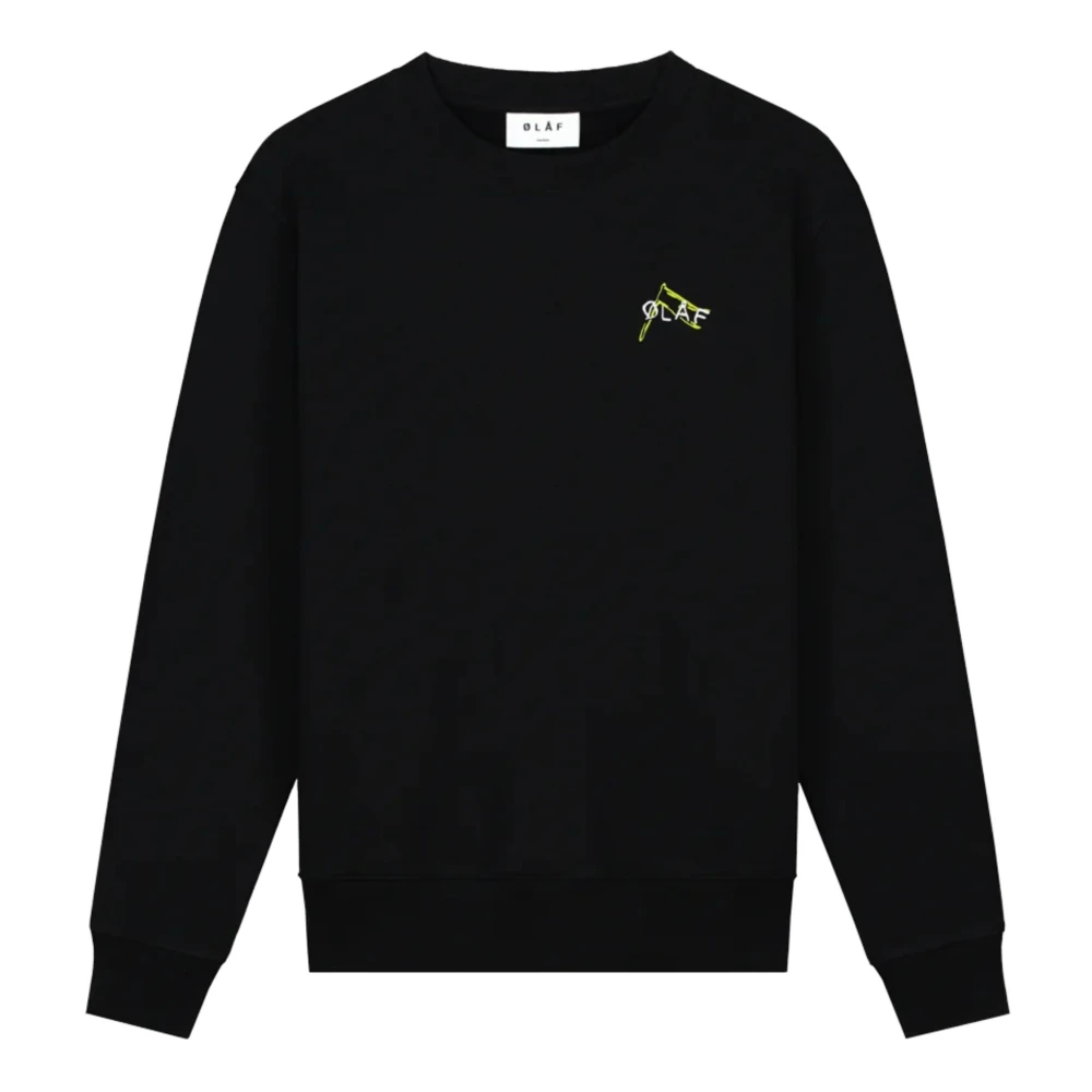 Olaf Hussein Zwart Sweater Zwart Black Heren