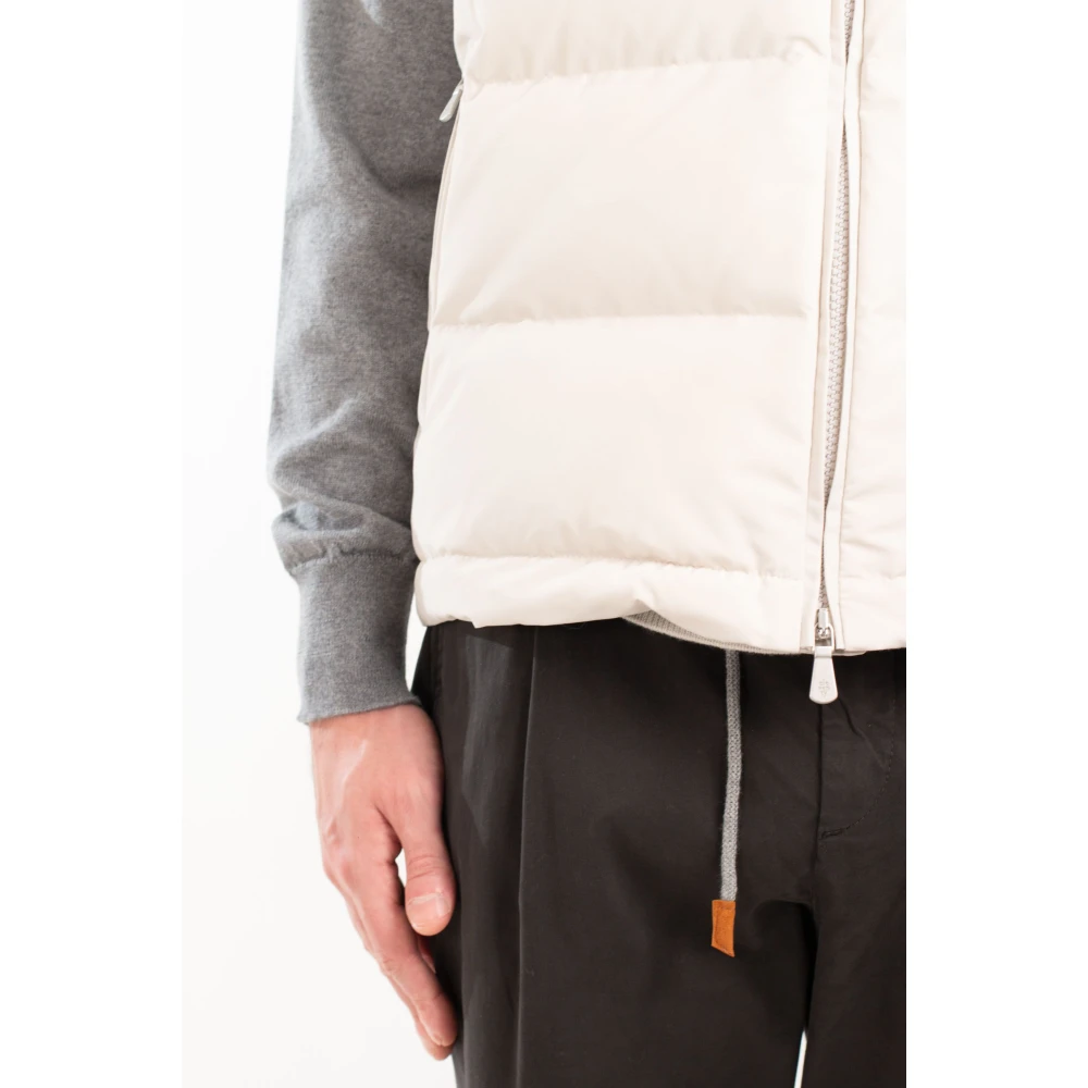 Eleventy Wollen Gewatteerd Waterdicht Vest Beige Heren
