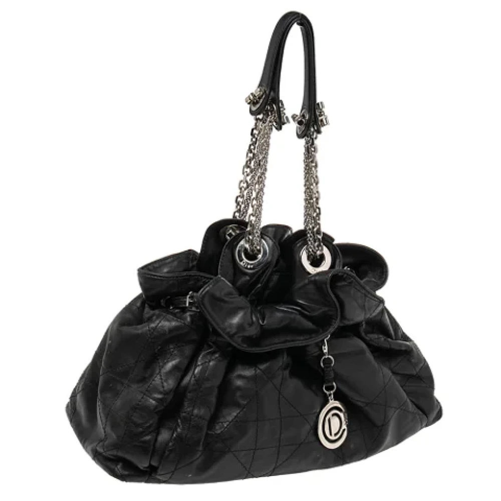 Dior Vintage Pre-owned Leather handbags Black Dames