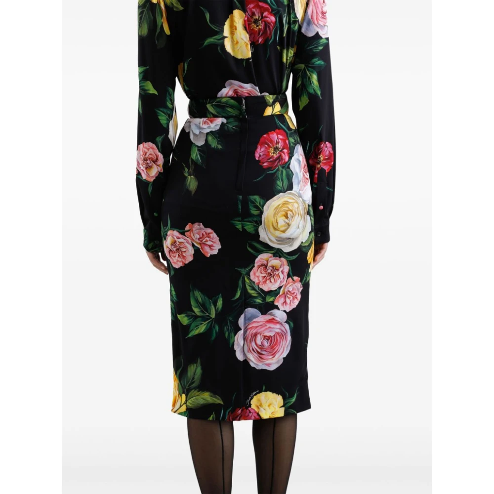 Dolce & Gabbana Hoge Taille Midi Rokken Multicolor Dames