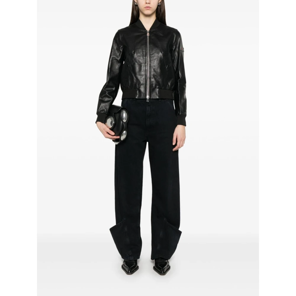 Peuterey Zwarte Leren Jas Dames Buitenkleding Black Dames