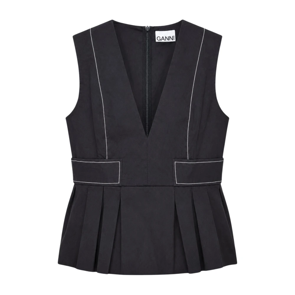 Ganni Black Blouses - Female - Blouses - Xs - Blouses & Shirts