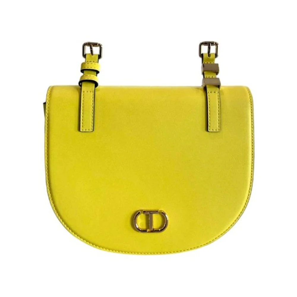 Twinset Women's Yellow Cross Body Bags, One Size, Saddle Bag With Buckle Detail