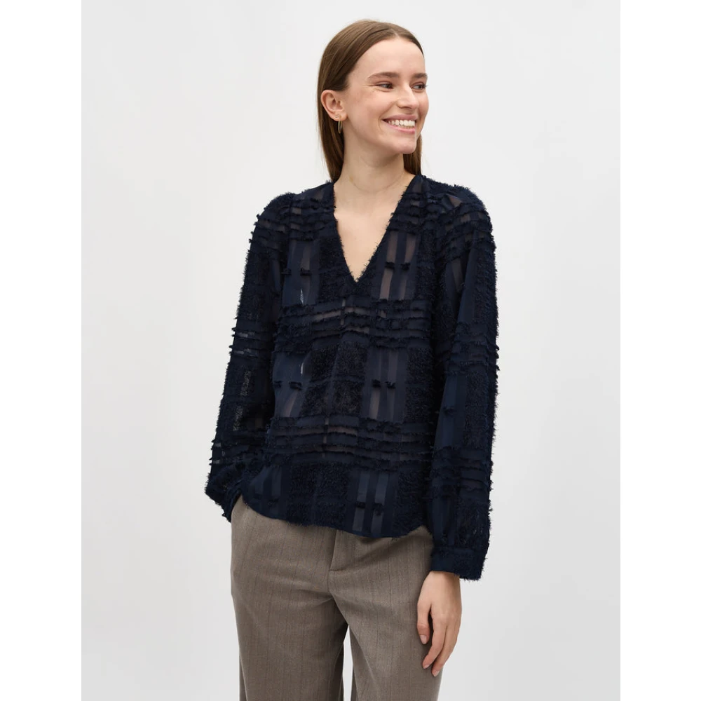 MbyM Nachtblouse met pofmouwen Blue Dames