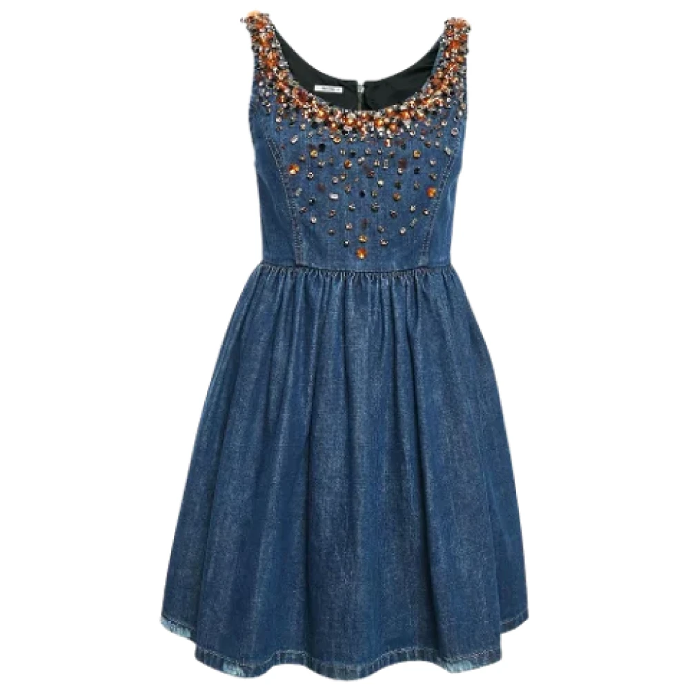 Miu Pre-owned Cotton dresses Blue Dames