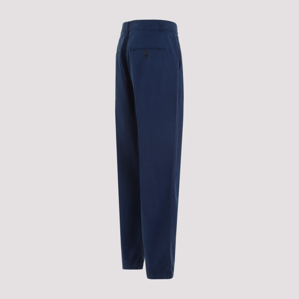Universal Works Navy Blauwe Chino Broek Blue Heren