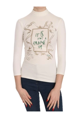 Elegant Vit Crew Neck Top