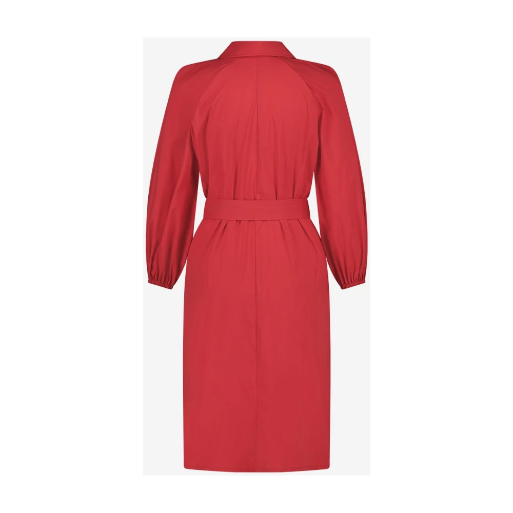 Jane Lushka Rode Carlen Jurk met Voorknoppen Red Dames