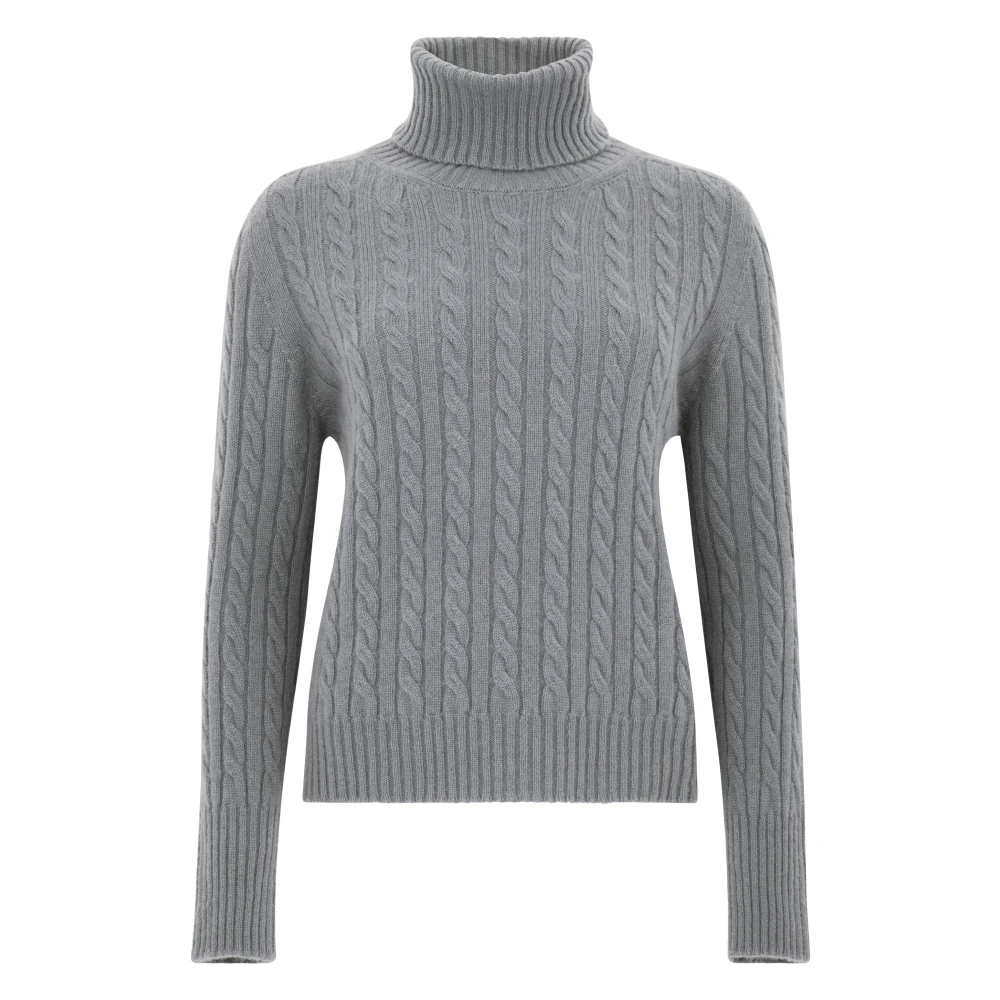 Tabaroni Cashmere Grijze Cashmere Coltrui Trui Gray Dames