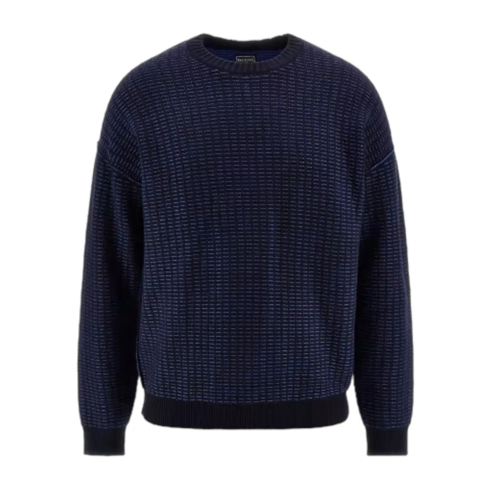 Guess Crew Neck Sweater Blue Heren