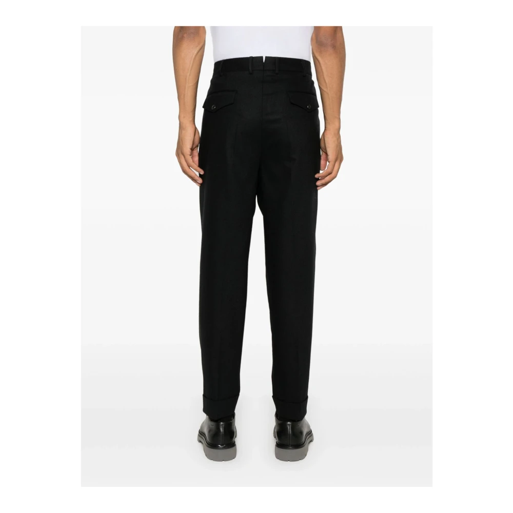 PT Torino Cashmere Wortelpasvorm Broek in Zwart Black Heren