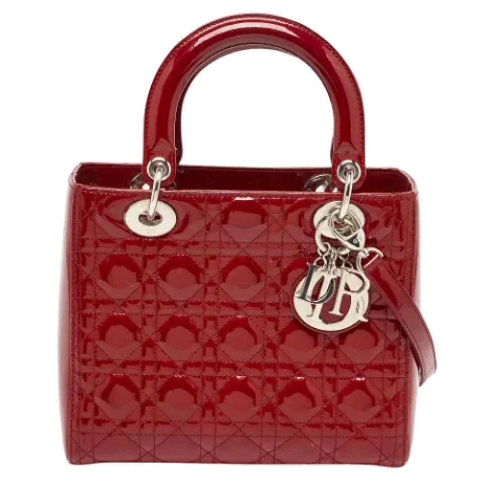 Dior Vintage Pre-owned Leather handbags Red Dames
