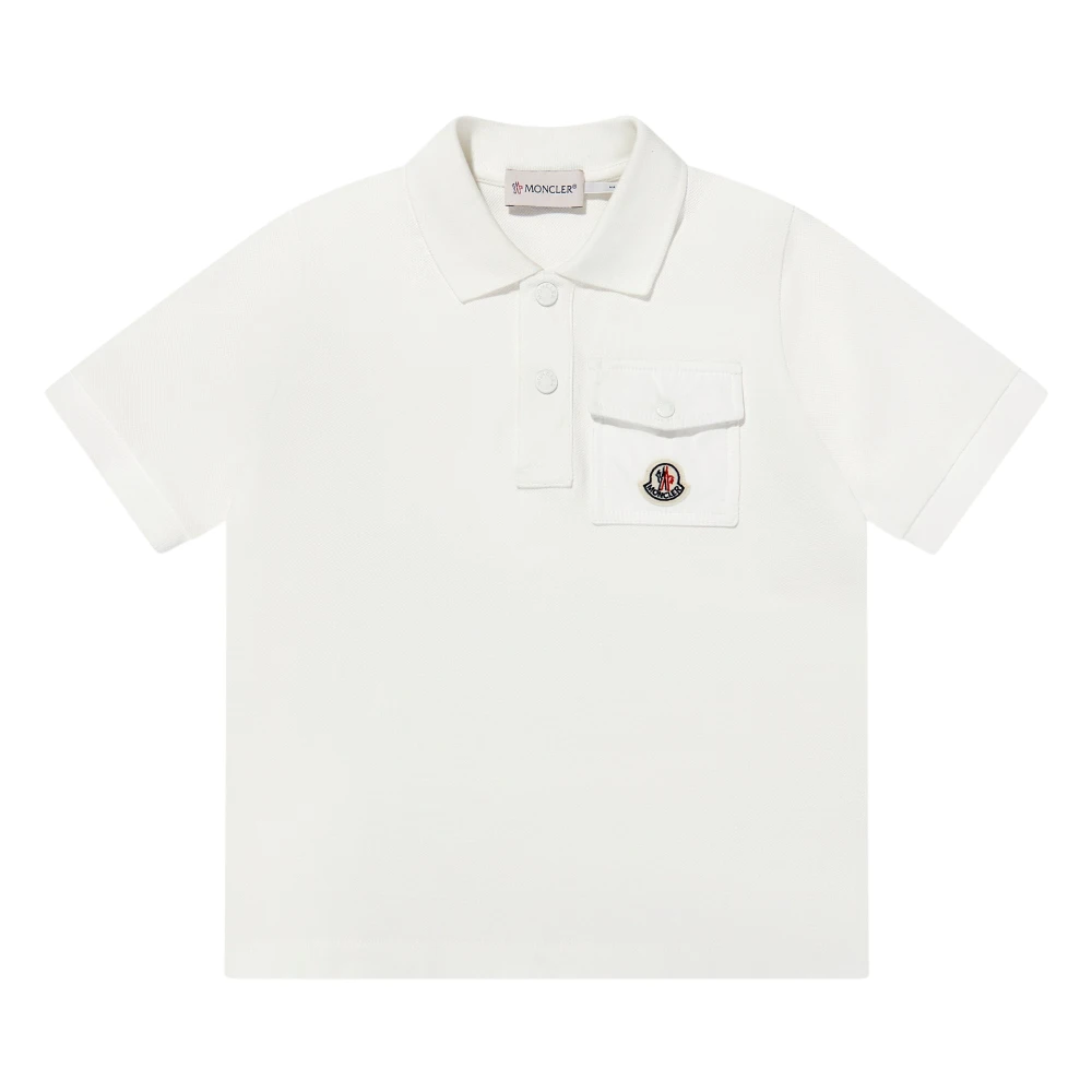 Moncler Beige Kids Short Sleeve T-Shirts, Male, 12 Y, Pocket Polo Shirt