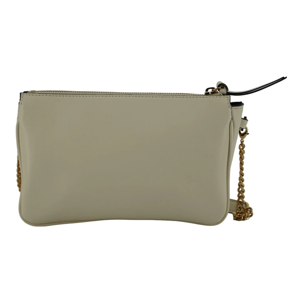 Versace Witte Lam Lederen Medusa Hoofd Crossbody Gray Heren