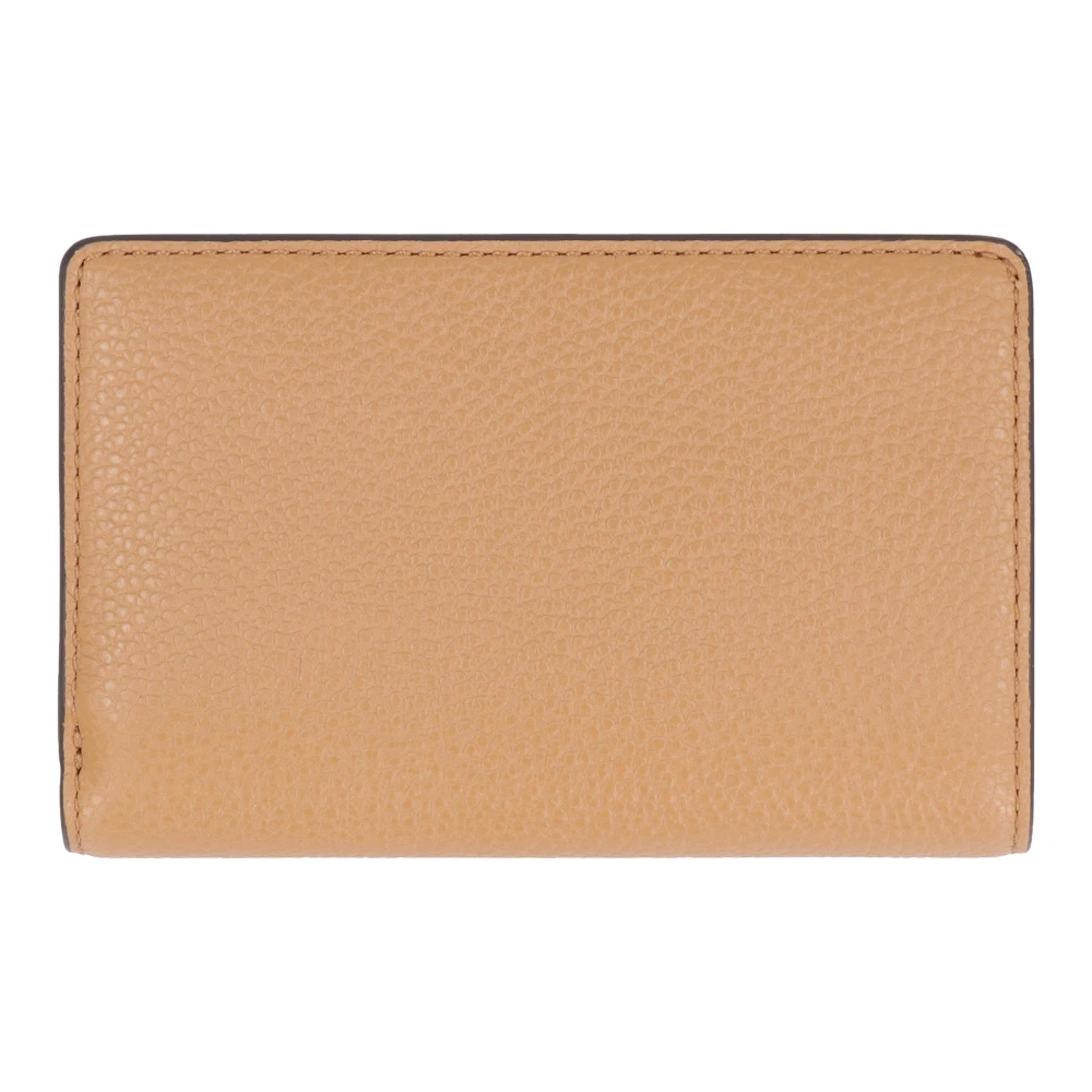 Michael Kors Leren portemonnee met drukknoopsluiting Brown Dames