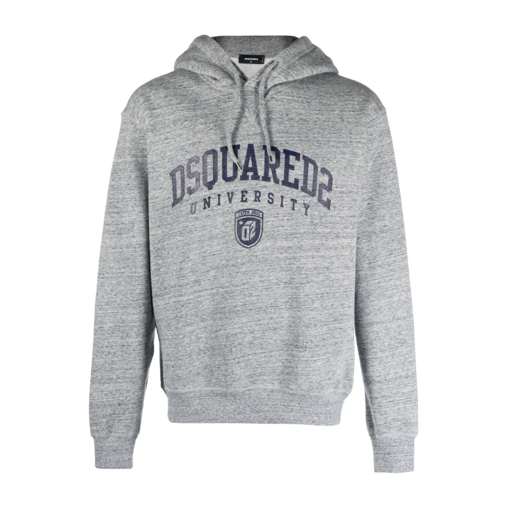 Dsquared2 Grijze University Logo Hoodie Gray Heren