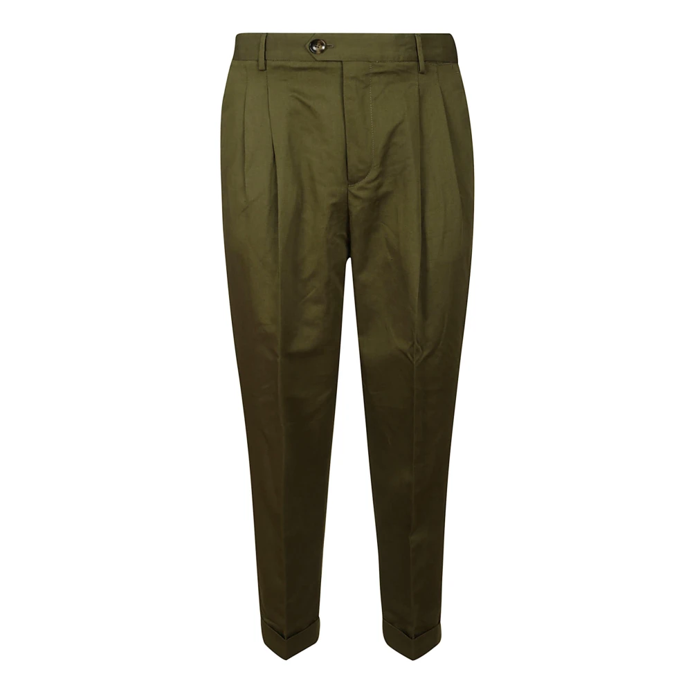 Pt Torino Men's Green Chinos, Xl, Stylish Cotton Linen Trousers
