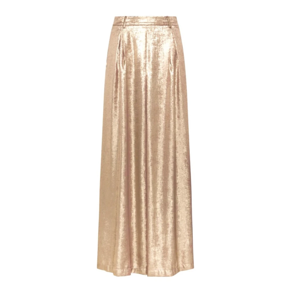 Momoni Wijde Roze Broek Yellow Dames