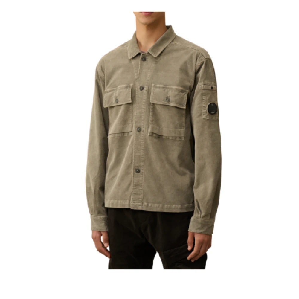C.P. Company Stretch Corduroy Overshirt Beige Heren