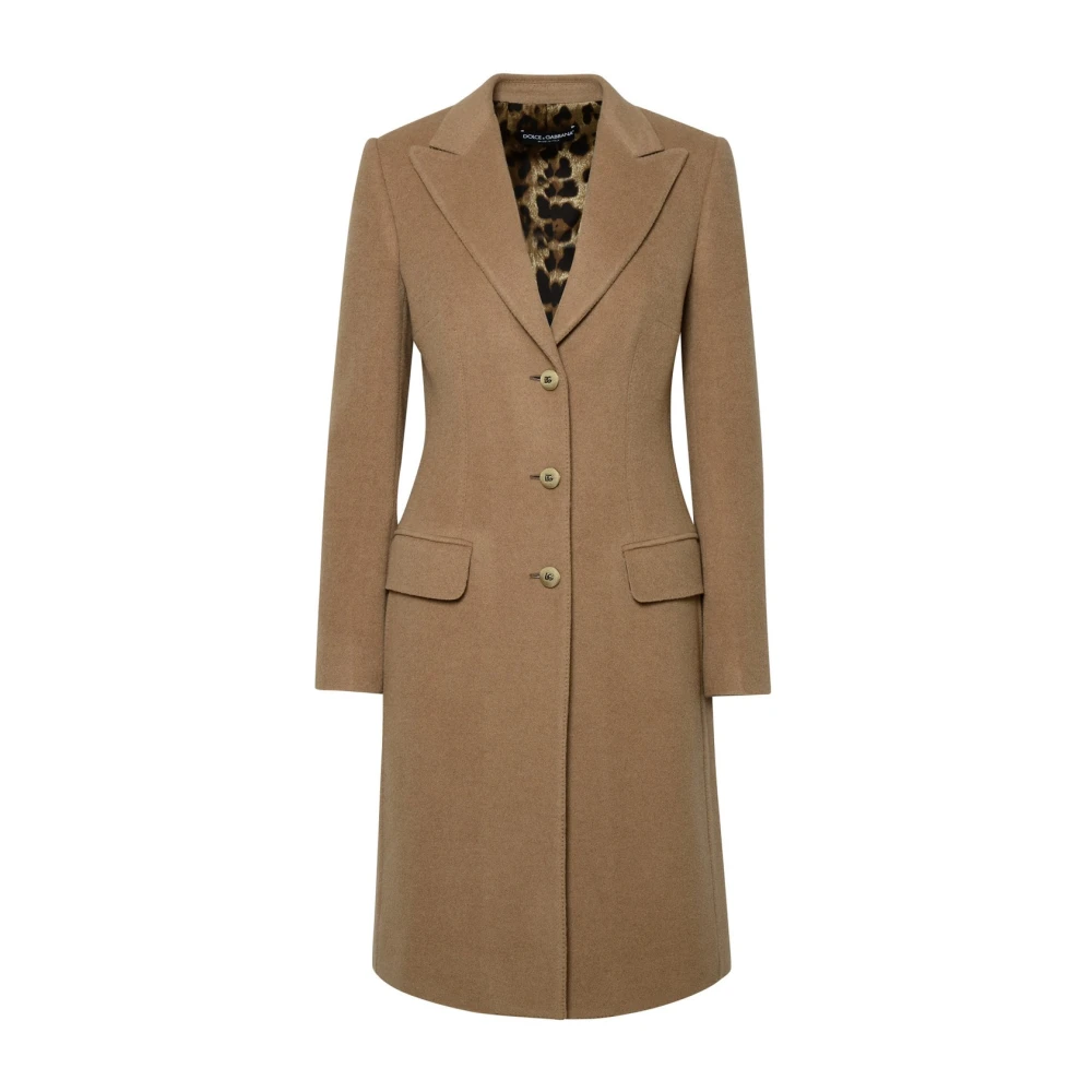 Dolce & Gabbana Getailleerde Beige Kamelenjas Beige Dames