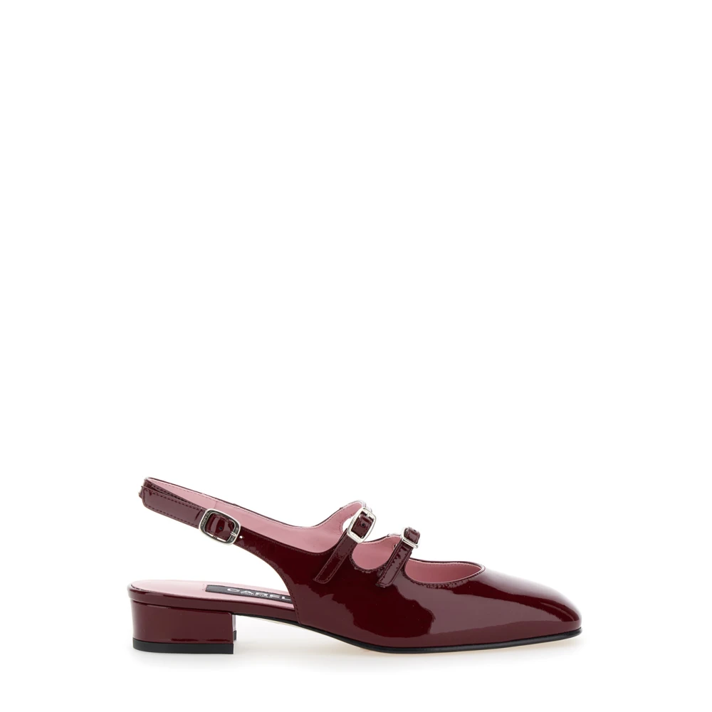 Carel Burgundy Patent Klack Skor Red, Dam