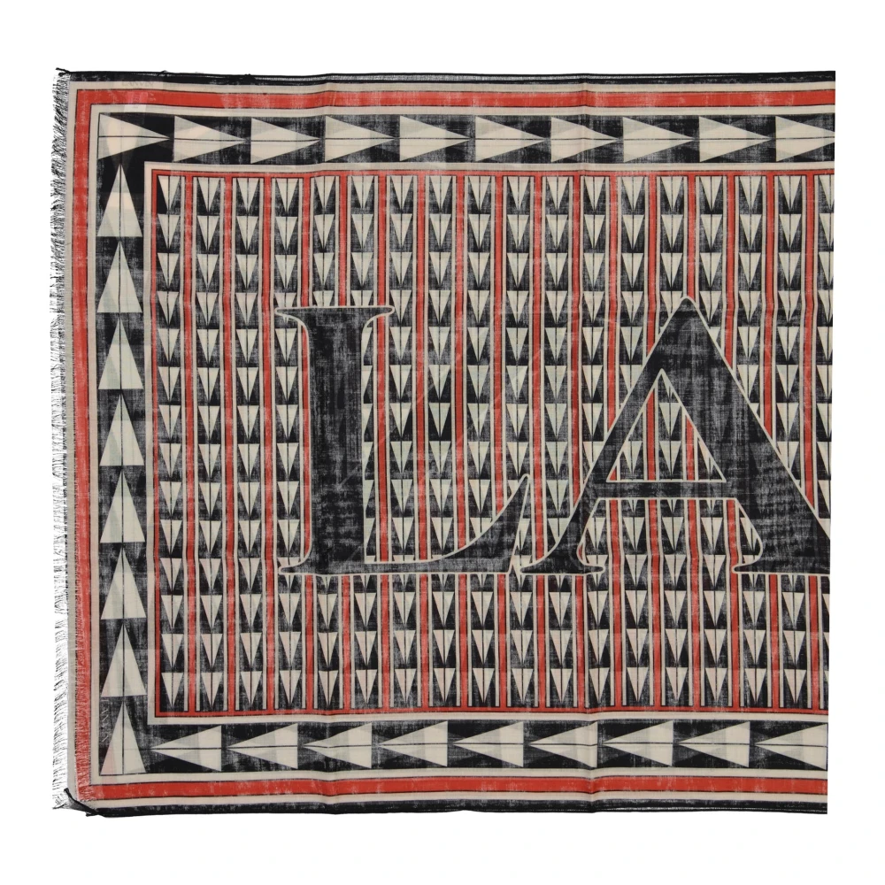 Lanvin Wollen sjaal met geometrisch patroon Orange Dames