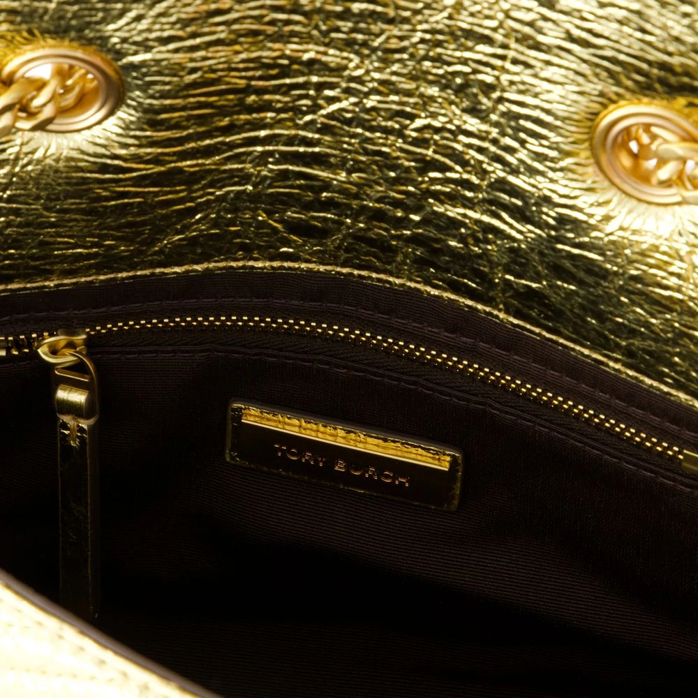 TORY BURCH Gouden Leren Kleine Schoudertas Yellow Dames