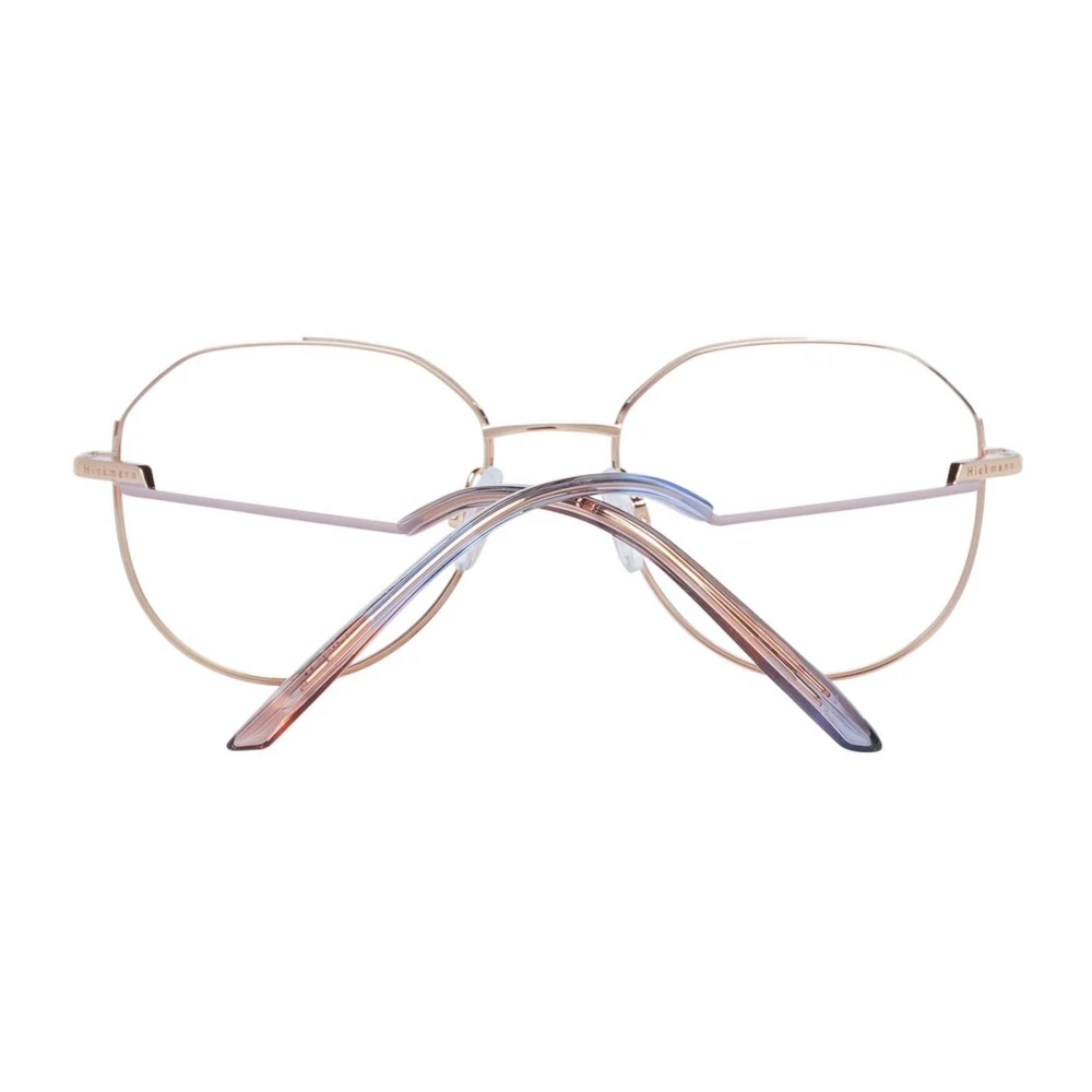 Ana Hickmann Gouden Ronde Metalen Optische Frames met Veerscharnier Yellow Dames