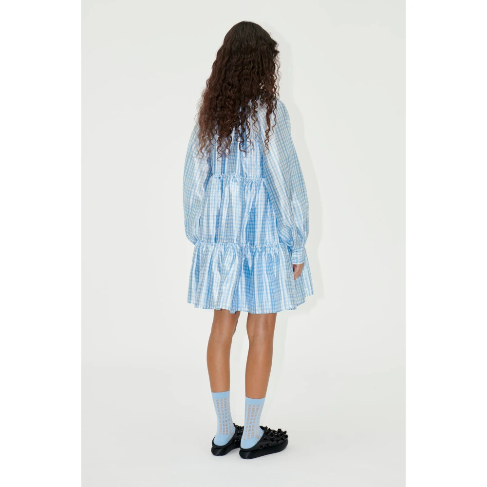 Stine Goya Blauw Geruite Jurk Blue Dames