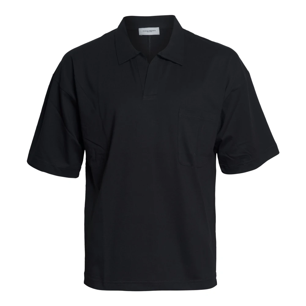 Paolo Pecora Polo Shirts, Male, L, Polo Shirt Black