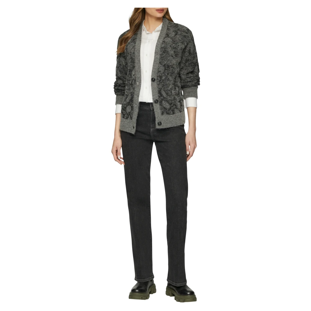 s.Oliver Cardigan met dierenprint en glittergaren Gray Dames