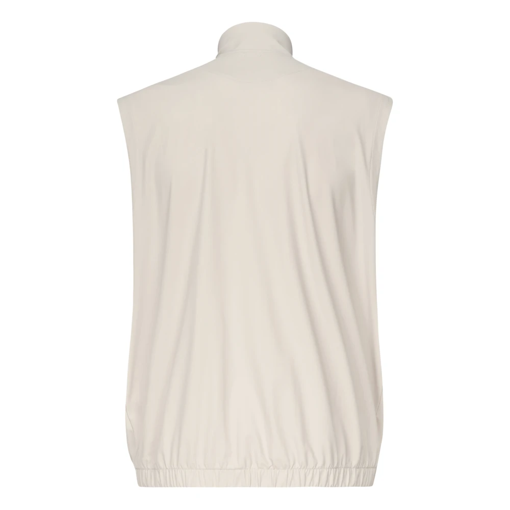 Eleventy Witte elastische hoge nek ritsvest White Heren