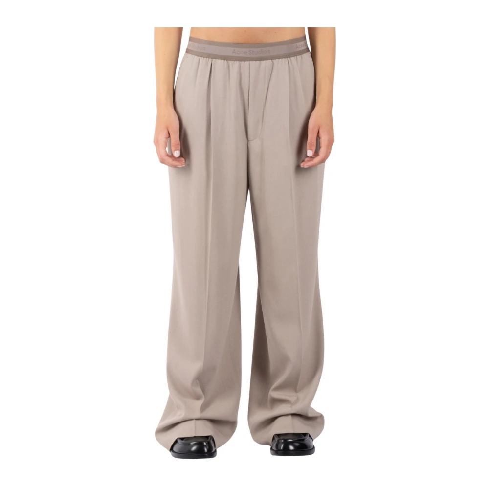 Acne Studios Beige Wollen Broek Beige Dames