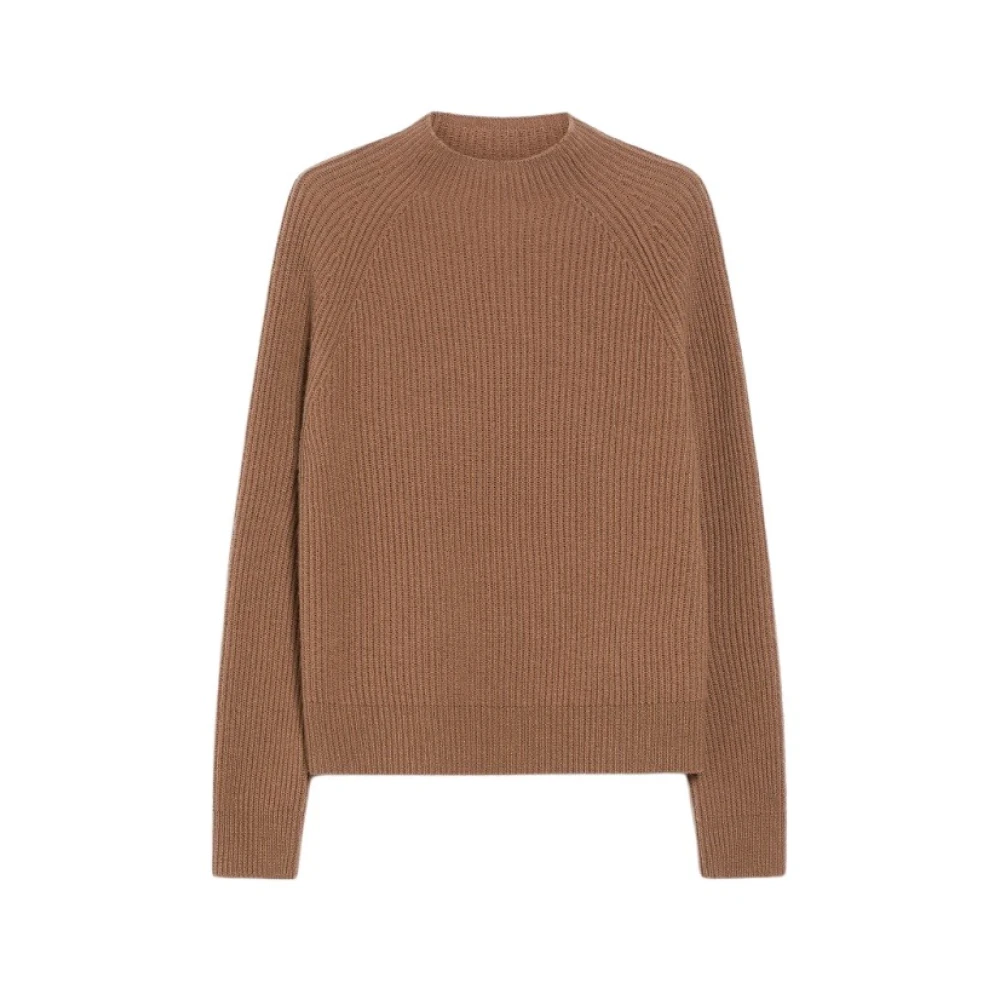 Max Mara Luxe Ribgebreide Wol-Kasjmier Trui Brown Dames