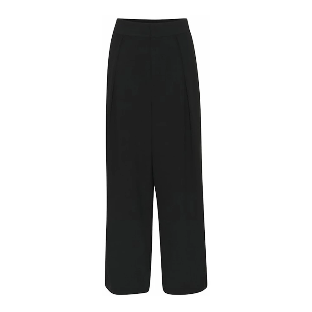 Kaffe Wijde Zwarte Broek Verfijnde Stijl Black Dames